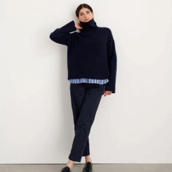 Alex Mill Cecile Turtleneck in 100% Cashmere Turmeric Red Sz S - Picture 9 of 9